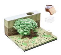 Time Piece Calendrier 2024 Bloc-notes 3d Avec Vitrine En Forme D'arbre Bloc-notes Décoratif 3d Bureau Salon Bureau Bloc-notes Cadeau Art 3d Bloc-notes Pour Collègue Ami Vert