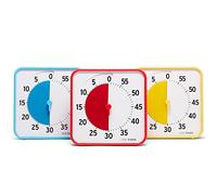 TIME TIMER Classroom Set Couleurs Primaires Minuterie Visuelle 60Min Cartes D'Activité Effaçables Sec Salle entres d'apprentissage/Horloge Bureau Lot 3 Bleu/Rouge/Jaune 19x19x3cm TT08B-PRM3-W