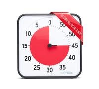 Time Timer Original Medium 19x19cm - Minuterie Visuelle de 60 Minutes Magnétique - Compte à rebours de la Salle de Classe ou de la réunion pour Enfants et Adultes (Noir) TT08B-W