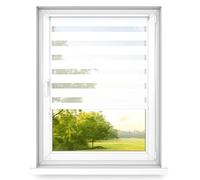 time4blinds Mini Basic Store Enrouleur Jour et Nuit sans Perçage - Convient à Tous Les Types de Fenêtres - Installation Non Invasive - 1400x2500 - Blanc Classique - Droite