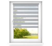 time4blinds Mini Basic Store Enrouleur Jour et Nuit sans Perçage - Convient à Tous Les Types de Fenêtres - Installation Non Invasive - 600x2500 - Gris - Droite