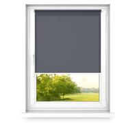 time4blinds Mini Rollo Basic - Store à enroulement - Non-invasif - Store de fenêtre intérieur sans percer - Poignées Non-invasives - Polyester - 1000x1900mm Graphite Opéré sur Le Côté Gauche