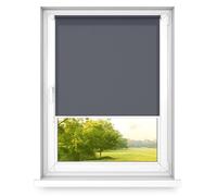 time4blinds Mini Rollo Basic - Store à enroulement - Non-invasif - Store de fenêtre intérieur sans percer - Poignées Non-invasives - Polyester - 500x1400mm Graphite Opéré sur Le Côté Droit