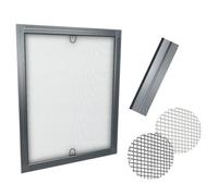 Time4Blinds Moustiquaire de Fenêtre Grise - Protection Contre Les Insectes - Maille Solide en Fibre de Verre - Cadre en Aluminium - Support à Ressort Universel - 110x150 - Cadre Anthracite