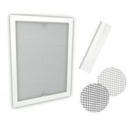 Time4Blinds Moustiquaire de Fenêtre Grise - Protection Contre Les Insectes - Maille Solide en Fibre de Verre - Cadre en Aluminium - Support à Ressort Universel - 60x150 - Cadre Blanc