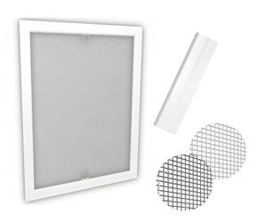 Time4Blinds Moustiquaire de Fenêtre Grise - Protection Contre Les Insectes - Maille Solide en Fibre de Verre - Cadre en Aluminium - Support à Ressort Universel - 90x150 - Cadre Blanc