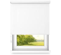 time4blinds Store Enrouleur à Cassette en Aluminium - Store Occultant - Protection Solaire - Toile pour Projecteur - 185 g/m2 - Côté de la Manoeuvre Droite - 1400x2500mm - Blanc Classique