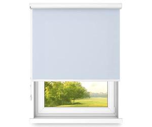 time4blinds Store Enrouleur à Cassette en Aluminium - Store Occultant - Protection Solaire - Toile pour Projecteur - 185 g/m2 - Côté de la Manoeuvre Droite - 1100x1200mm - Gris-Bleu