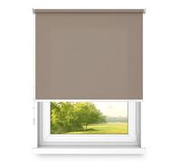 Time4Blinds Store Enrouleur à Suspension Libre Fixation Murale ou au Plafond Grande Taille FI 32 Montage en Acier Semi-occultant Couleur Brun 1500 x 2400 mm