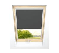 time4blinds - Store Enrouleur de Toit - Largeur 390mm, Hauteur 812mm - pour Fenêtres Velux & pour Fakro - Tissu Occultant avec Revêtement Thermique - Cadre en Aluminium - Gris Noir
