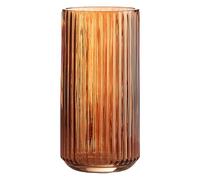 TIMEFOTO Vase à Fleurs Rond épais en Verre soufflé à la Main pour bibliothèque, Table à Manger, Bureau, intérieur, Salle de réunion, Salle de Bain, comptoir, Motif à Rayures Vintage, Ambre, 19 cm