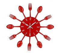 Timelike 3D Amovible Moderne créatif Couverts Cuisine cuillère Fourchette Horloge Murale Miroir Autocollant Mural Chambre décoration Maison