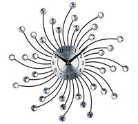 Timelike Horloge Murale de Fer Art d'or Silencieux Horloge décorative Unique Forme Moderne Cuisine Mur Horloges Home Decor Horloge pour Le Salon, Bureau, école (Rotating Radiation)