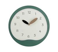 Timelike Horloge murale sans bruit de tic-tac - En bois - Silencieuse - Moderne - Chiffres romains - Quartz - Fonctionne avec des piles - Pour salon, cuisine, chambre à coucher - Vert