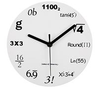 Timelike Horloge murale unique au design moderne avec équations mathématiques simples pour marquer les heures, 12"(30CM)