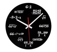 Timelike Horloge murale unique au design moderne avec équations mathématiques simples pour marquer les heures, Noir , Noir