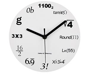 Timelike Horloge murale unique au design moderne avec équations mathématiques simples pour marquer les heures, 12"(30CM)