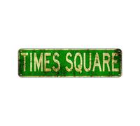 Times Square Plaque murale décorative en métal pour boutique, bar, rue, vintage, rustique, rétro, 10,2 x 40,6 cm