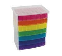 TimeTEX - Boîte à tiroirs arc-en-ciel | Boîte à tiroirs en 7 couleurs, idéale pour l'organisation et comme accroche-regard sur le bureau. En polypropylène 100% recyclable | Contenu : 7 tiroirs