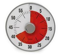 TimeTEX - Horloge de temps L rouge | Compte à rebours silencieux de 60 minutes avec signal visuel et sonore pour l'autonomie | Contenu : minuterie à piles en rouge (taille : environ 19 cm de diamètre)