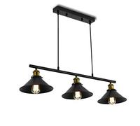 Timi Home Suspension industrielle à 3 lumières, lustre vintage avec abat-jour mat, hauteur et chute réglables, éclairage rétro pour cuisine, îlot, salle à manger, table de billard