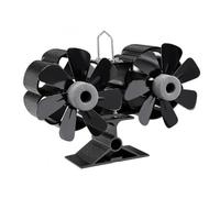 Timisea Ventilateur thermique pour poêle à bois sans électricité | Ventilateur de cheminée avec double tête de fleurs pour poêle sans courant pour une répartition efficace de la chaleur