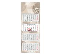 Timr Calendrier mural 4 mois 2027 avec curseur - tr431 | Design beige, anneau métal, nouveaux designs chaque année, support de bloc découpé, pratique et décoratif.