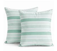 TIN DREAMS FACTORY | Lot de 2 Housses de Coussin 45x45 cm Mint avec Rayures - Déhoussables et lavables - Coussins Modernes - Fabriquées en Espagne - Décoration Maison, lit, canapé, Fauteuil
