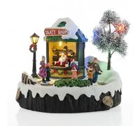 TIN Dreams | Patinoire avec Musique, Mouvement et Lumières | Scène de Noël Animée avec Patineurs | Maison de Noel Lumineuse pour Ville ou Petit Village de Noël | Décoration Festive Maison