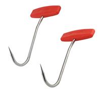 TinaWood Lot de 2 crochets à viande en forme de T avec poignée 15,2 cm en acier inoxydable pour boucher (orange x2)