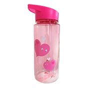 Tinc BOTLMAPK Bouteille d'eau Anti-Fuite pour Enfants avec Paille Rose 550 ML | pour l'école et Les Vacances | sans BPA