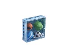 Tinc - Gommes de Sport Collectionnables - Coffret de 4 Modèles Sculptés (Ballons et Casquette) - Fournitures Scolaires pour Correction au Crayon - Multicolore - Lot de 4