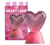 Tinc Lampe à paillettes en forme de cœur | Changement de couleur | Lampe de bureau fantaisie | Lumière pailletée scintillante | Base rose