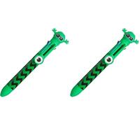 Tinc - Stylo Multi-Couleurs Hugga - Rétractable avec 8 Teintes d'Encre - Fourniture Scolaire Amusante pour Enfant - Pratique pour Cadeaux et Fêtes - Mascote Vert (Lot de 2)
