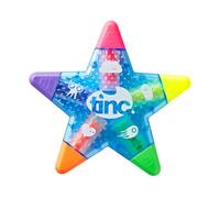 Tinc - Surligneur Star Multi Colour - Marqueur en Forme d'Étoile avec 5 Teintes d'Encre Rose Orange Vert Jaune Violet - Fourniture Scolaire Pratique pour École et Bureau - Bleu