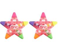Tinc - Surligneur Star Multi Colour - Marqueur en Forme d'Étoile avec 5 Teintes d'Encre Rose Orange Vert Jaune Violet - Fourniture Scolaire Pratique pour École et Bureau - Rose (Lot de 2)