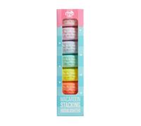 Tinc - Surligneurs Empilables Macarons - Tour de 5 Marqueurs Modulables aux Couleurs Vives - Accessoire de Papeterie Gourmand et Ludique pour École et Bureau - Multicolore - Lot de 5