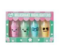 Tinc - Surligneurs Milkshake Fantaisie - Ensemble de Marqueurs aux Couleurs Vives Jaune Vert Bleu et Rose - Accessoire de Papeterie Ludique pour École et Bureau - Multicolore - Lot de 4