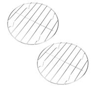 TINEASUR 2 Pièces Support de Barbecue Rond en Acier Inoxydable Léger et Facile à Transporter, pour Activités de Barbecue en Plein Air, Accessoire Robuste et Pratique