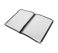 TINEASUR 4 Pièces Protège-page de Menu A4 PVC Transparent 4 Pages 8 | Couverture de Menu Réutilisable, Anneaux Métal Renforcés, pour Reçus et Inserts A4, Usage Intérieur