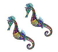 TINEASUR Autocollants Décoration Murale Amovible Muraux Hippocampe Papier Peint Décoratif Pvc 2pcs 40x60cm pour Chambre D'garçon et Filles pour Salon et Chambre