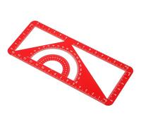 TINEASUR Ensemble de Règles de Géométrie en Alliage D’aluminium Rouge | Équerre, Rapporteur Triangulaire et Règle Droite, Kit Scolaire Léger, Finition Rouge Visible, Usage Élève
