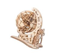 TINEASUR Globe Décoratif en Bois Créatif à Assembler, Accessoire DIY Unique pour Décoration de Bureau ou Maison, Ornement Délicat Couleur Kaki