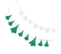 TINEASUR Guirlande de Fanions de Noël en Tissu Non Tissé Sapins, Flocons et Bonhommes de Neige, Réutilisable et Résistante pour Décoration de Fête Nouvel An Couleur Couleur Aléatoire
