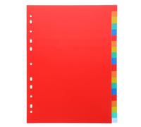 TINEASUR Intercalaires pour Classeur A4 Onglets Écrits, Séparateurs en Pp Rouge pour Organiser Cahier et Bloc-notes, 1 Set de Marque-pages à Feuilles Mobiles