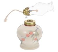 TINEASUR Lampe à Pétrole Vintage en Céramique et Verre, Pièce Décorative Rustique Maison, Lumière d'urgence Polyvalente et Lanterne Rétro Élégante Couleur Aléatoire