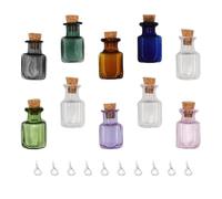 TINEASUR Mini Bouteilles en Verre Petite Bouteille Scellée Carrée Lot de 10 avec Bouchons en Liège pour Art Crafts et Décoration de Fête