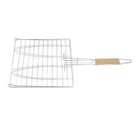 TINEASUR Panier à Griller Pliable en Fer Galvanisé avec Double Maille et Loquet Latéral pour Barbecue Extérieur, Distribution Uniforme Chaleur, pour Viande et Crevettes