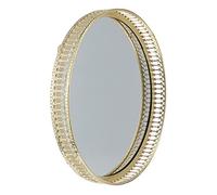 TINEASUR Plateau à Bijoux en Verre Doré Grand Format, Plaque de Rangement Multifonctionnelle en Fer, Style Nordique pour Organisation de Bijoux et Cosmétiques, Décoration Intérieure