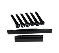TINEASUR Set Complet de Pièces de Rechange Léger et Facile à Utiliser pour Guitaristes en Plastique Noir, Comprenant Sillet, Selle et Épingles Robustes pour Guitare Acoustique